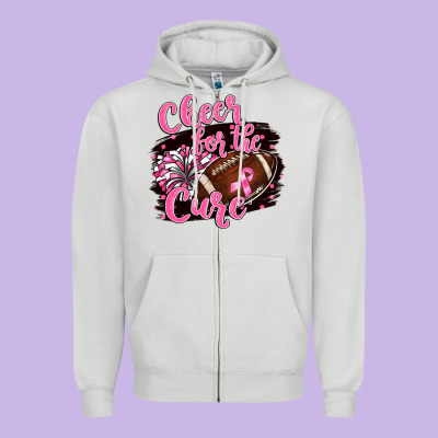 Cheer For The Cure Zipper Hoodie Designed By Barkaloodesign