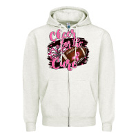 Oatmeal Heather cheer for the cure Zipper Hoodie - BarkalooDesign