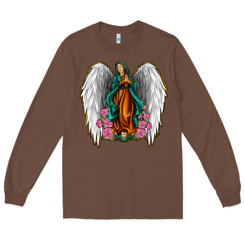 Angel Wing Lady Of Guadalupe Long Sleeve Tee by Jasminsmagicworld | Teevron