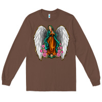 Chestnut Angel Wing Lady of Guadalupe Long Sleeve Tee - Jasminsmagicworld