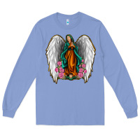 Colony Blue Angel Wing Lady of Guadalupe Long Sleeve Tee - Jasminsmagicworld
