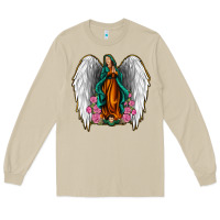 Mushroom Angel Wing Lady of Guadalupe Long Sleeve Tee - Jasminsmagicworld
