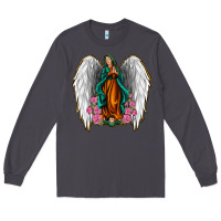 Smoke Angel Wing Lady of Guadalupe Long Sleeve Tee - Jasminsmagicworld