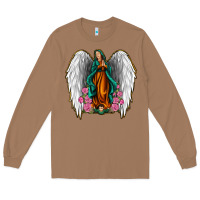 Toasted Coconut Angel Wing Lady of Guadalupe Long Sleeve Tee - Jasminsmagicworld