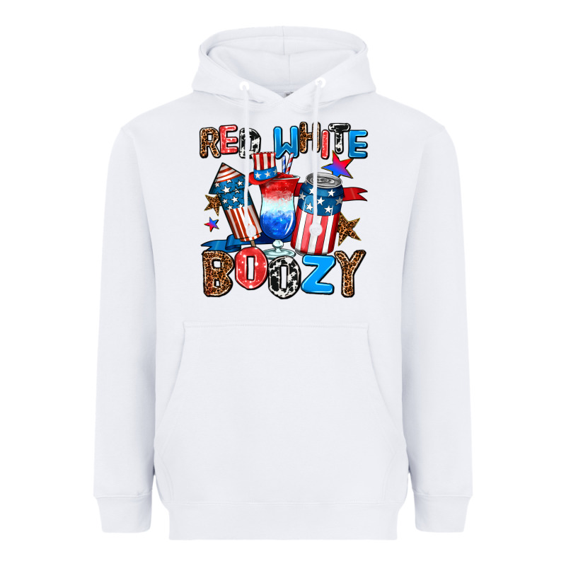 Red White Boozy Heavyweight Hoodie by AdoDesignShop | Teevron