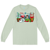 Matcha christmas snowman coffee cups Long Sleeve Tee - OliviaCreatesArt