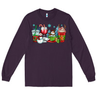 Plum christmas snowman coffee cups Long Sleeve Tee - OliviaCreatesArt