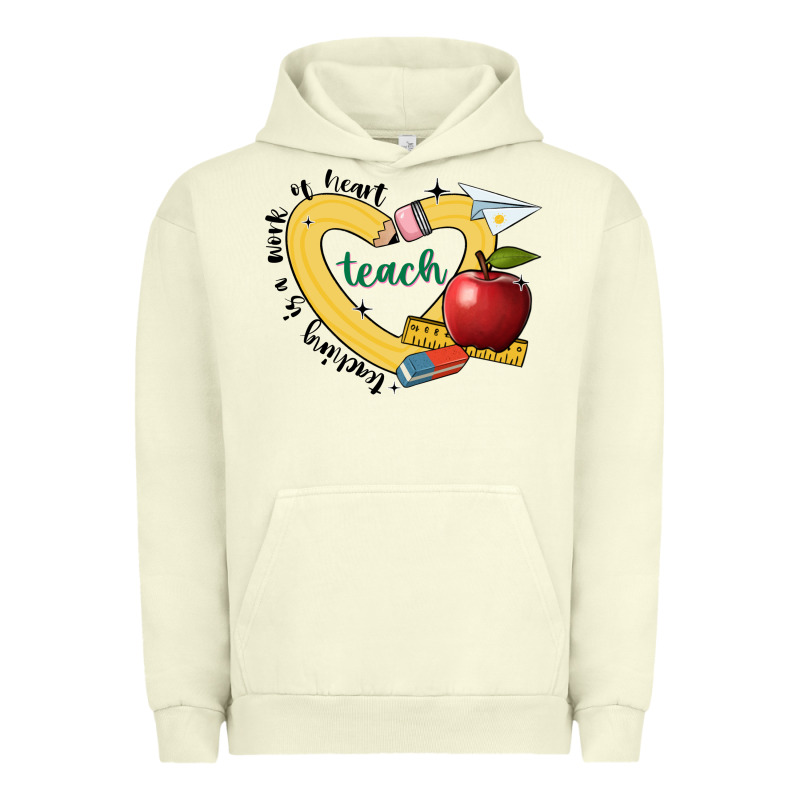 Teaching Is A Work Of Heart Urban Hoodie by JahusDesignShop | Teevron