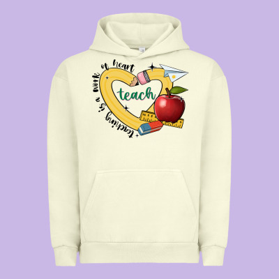 Teaching Is A Work Of Heart Urban Hoodie Designed By Jahusdesignshop