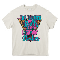 Cream THE THUNDER ROLLS AND THE LIGHTNIN’ STRİKES Heavy Core Tee - JahusDesignShop