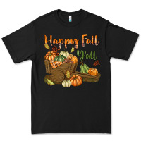 Black Happy Fall Y'all Premium Tee - texasbilliewilder