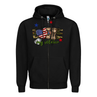 Black Love My Soldier Zipper Hoodie - BarkalooDesign