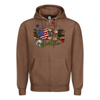 Chestnut Love My Soldier Zipper Hoodie - BarkalooDesign