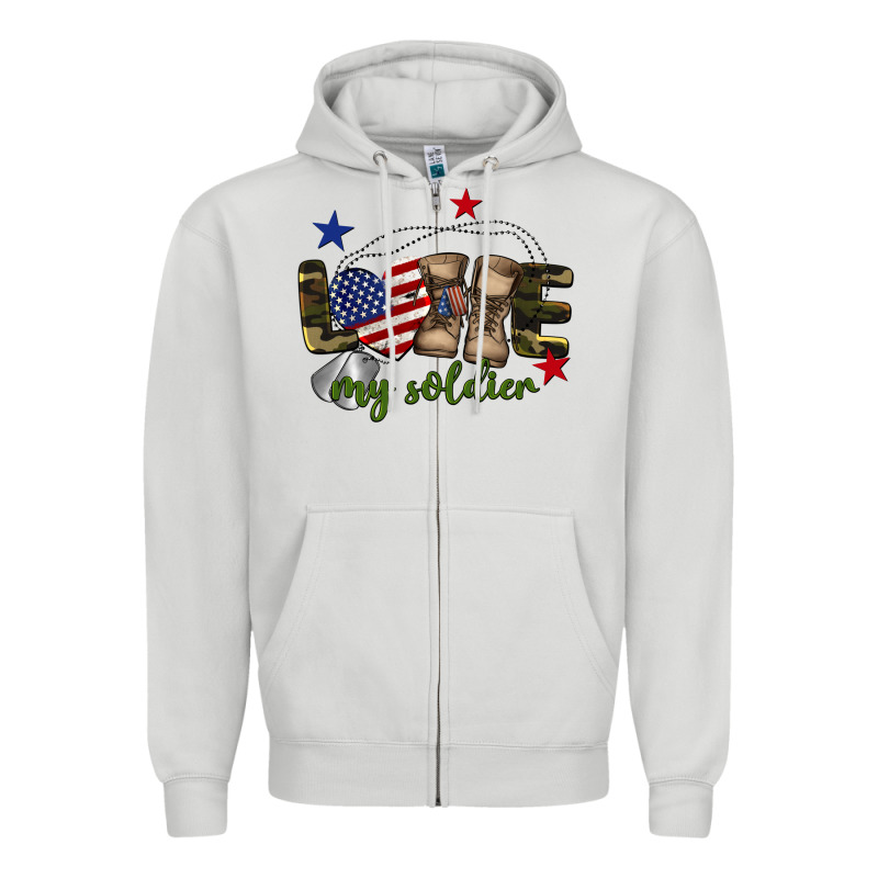 Love My Soldier Zipper Hoodie by BarkalooDesign | Teevron