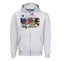 Heather Grey Love My Soldier Zipper Hoodie - BarkalooDesign