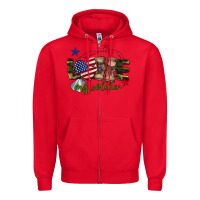 Red Love My Soldier Zipper Hoodie - BarkalooDesign