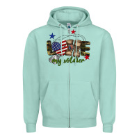 Seafoam Love My Soldier Zipper Hoodie - BarkalooDesign