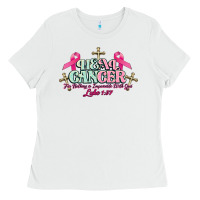 White Heal Cancer Luke 1:37 cross Cancer Awareness Ladies Tee - HowdyJamesFarm