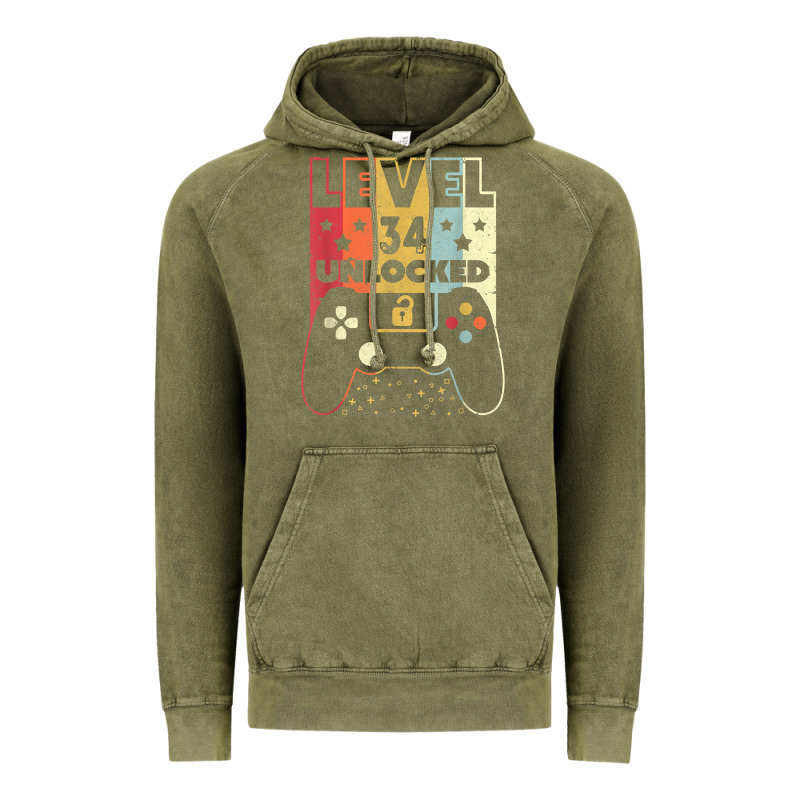 Level 34 Unlocked Shirt Video Gamer 34th Birthday Gifts Tee T Shirt Vintage Hoodie by longCreatives | Teevron