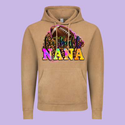 Football Nana Vintage Hoodie Designed By Oliviacreatesart