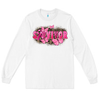 White Survivor Breast Cancer Long Sleeve Tee - FaDigitalArtStudio