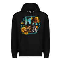 Black sunflowers hexagon frame mama Premium Hoodie - Jasminsmagicworld