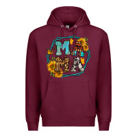 Burgundy sunflowers hexagon frame mama Premium Hoodie - Jasminsmagicworld
