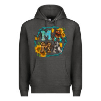 Charcoal Heather sunflowers hexagon frame mama Premium Hoodie - Jasminsmagicworld