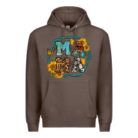Coffee sunflowers hexagon frame mama Premium Hoodie - Jasminsmagicworld
