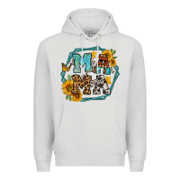 Dove Grey sunflowers hexagon frame mama Premium Hoodie - Jasminsmagicworld