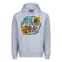 Heather Grey sunflowers hexagon frame mama Premium Hoodie - Jasminsmagicworld