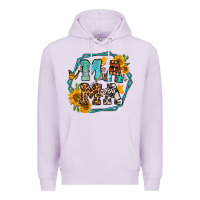 Lilac sunflowers hexagon frame mama Premium Hoodie - Jasminsmagicworld