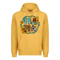 Mustard sunflowers hexagon frame mama Premium Hoodie - Jasminsmagicworld