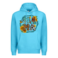 Ocean Blue sunflowers hexagon frame mama Premium Hoodie - Jasminsmagicworld