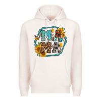 Pale Pink sunflowers hexagon frame mama Premium Hoodie - Jasminsmagicworld