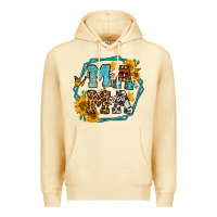 Pina Colada sunflowers hexagon frame mama Premium Hoodie - Jasminsmagicworld