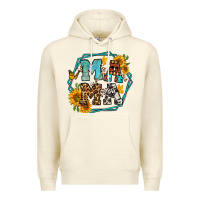 Sandshell sunflowers hexagon frame mama Premium Hoodie - Jasminsmagicworld