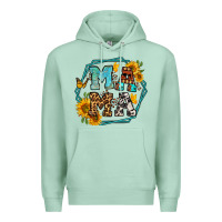 Seafoam sunflowers hexagon frame mama Premium Hoodie - Jasminsmagicworld