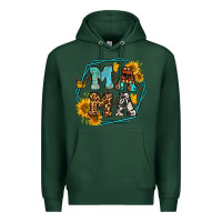Sports Green sunflowers hexagon frame mama Premium Hoodie - Jasminsmagicworld