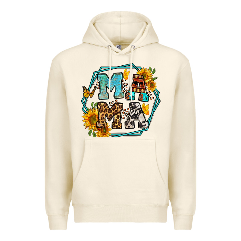 Sunflowers Hexagon Frame Mama Premium Hoodie by Jasminsmagicworld | Teevron