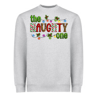 Heather Grey The Naughty One Christmas Heavyweight Sweatshirt - Artiststas