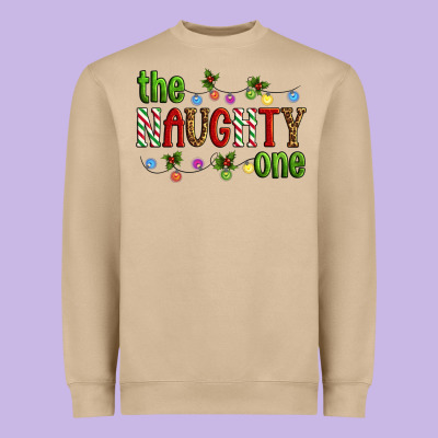 The Naughty One Christmas Heavyweight Sweatshirt Designed By Artiststas