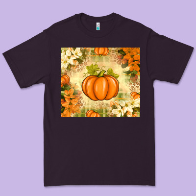 Fall Pumpkins With Flowers Premium Tee Designed By Texasbilliewilder