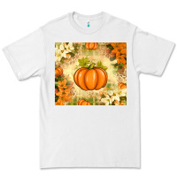 White Fall Pumpkins with Flowers Premium Tee - texasbilliewilder