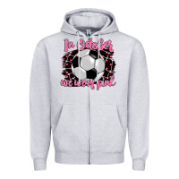 Heather Grey in october we wear pink soccer Zipper Hoodie - BarkalooDesign