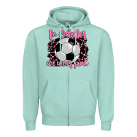 Seafoam in october we wear pink soccer Zipper Hoodie - BarkalooDesign