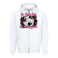 White in october we wear pink soccer Zipper Hoodie - BarkalooDesign