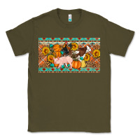 Army Green Fall farm animals cow pig rooster Classic Tee - Artiststas