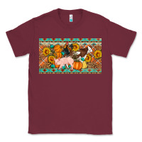 Burgundy Fall farm animals cow pig rooster Classic Tee - Artiststas