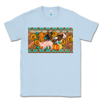 Dusty Blue Fall farm animals cow pig rooster Classic Tee - Artiststas